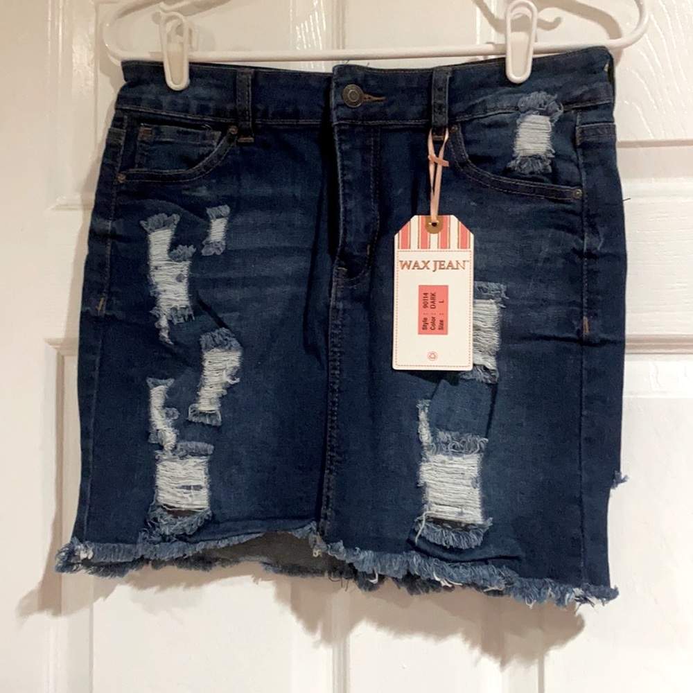 Juniors Wax Jean skirt NWT